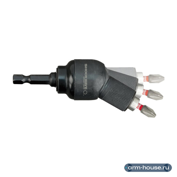 Насадка Milwaukee угловая 0-30° Knuckle SHOCKWAVE™ c набором бит 10шт GEN II