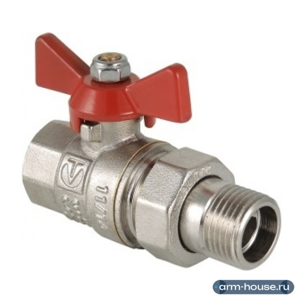 Кран шаровой Valtec Base 1/2" ВР/НР с полусгоном ручка-бабочка (арт. VT.227.N.04)