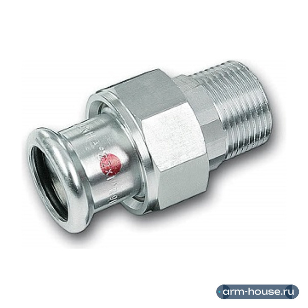 Сгон (НР) SANHA 24333g, 42 x 1 1/2", оцинкованная сталь, с плоским уплотнением