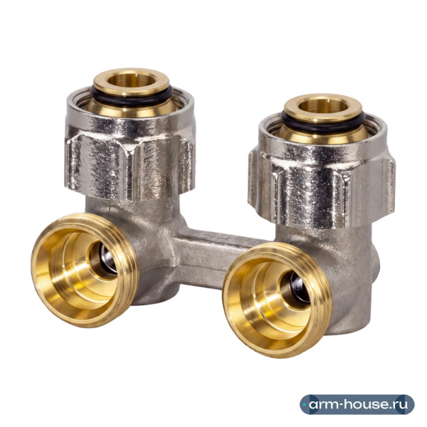 Вентиль угловой Oventrop Multiflex R (ZB), 3/4" НГ x 3/4" НР, латунь никелированная