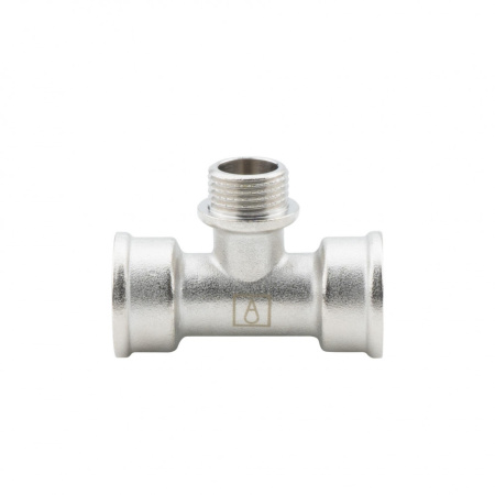 Тройник переходной 3/4" х 1/2" х 3/4" ВР-НР-ВР, никелированный Alato