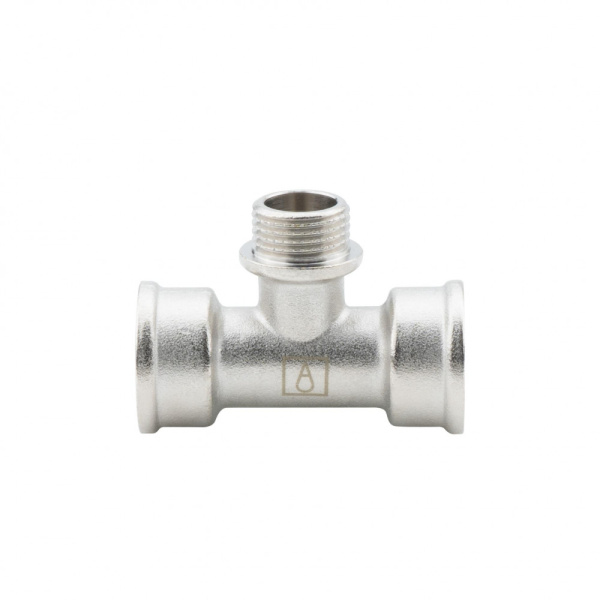 Тройник переходной 3/4" х 1/2" х 3/4" ВР-НР-ВР, никелированный Alato