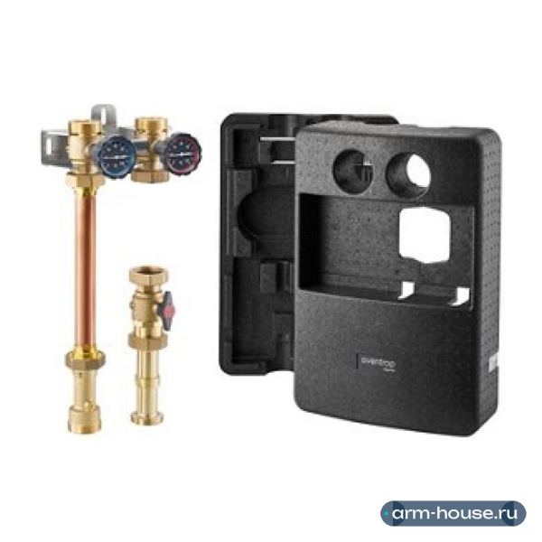 Насосная группа, Oventrop, Regumat S-180 plus, прямая, DN 32 (2"), без насоса, рабочая температура, °С-95, рабочее давление, бар-10, с шаровым краном перед насосом, с универсальной модульной теплоизоляцией
