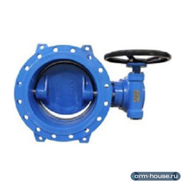Затвор Tecofi дисковый, Tecwat, фланцевый, PN25, DN500, диск ковкий чугун, с механическим редукторным приводом