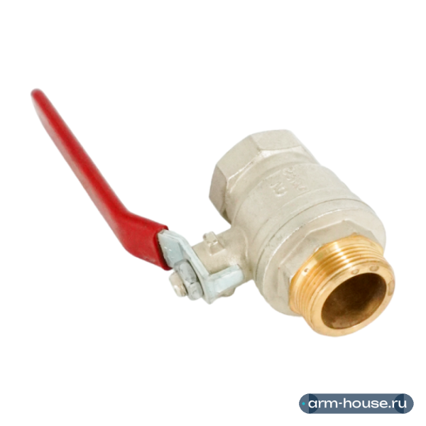 Кран шаровой, Oventrop, Optibal, полнопроходной, DN-32, 1 1/4", НВ, PN, бар-16, ручка-рычаг из оцинкованной стали, латунь, никелированный