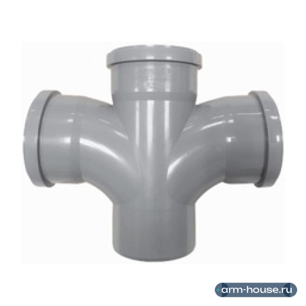 Крестовина Ostendorf HTDAR, 87°, 110/110, с плавным радиальным подключением, PP (полипропилен), одноплоскостная