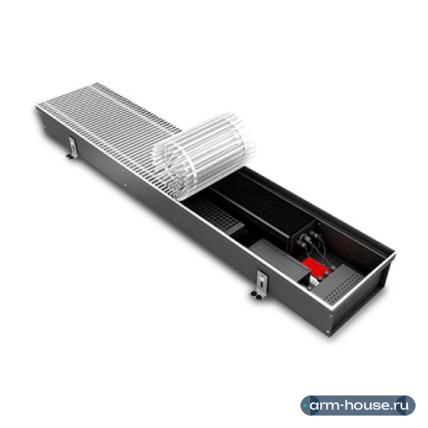 Конвектор внутрипольный Varmann Qtherm 230х75х1650 мм, U-профиль, с принудительной конвекцией, с алюминиевой решеткой