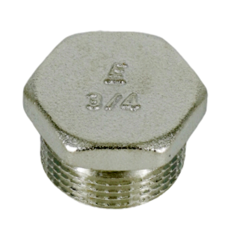 Заглушка с наружной резьбой ELSEN TIN, 3/4", латунь