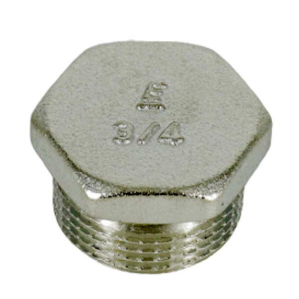 Заглушка с наружной резьбой ELSEN TIN, 3/4", латунь