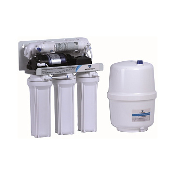 Система обратного осмоса Waterstry RO 50-A1 5 ступеней c насосом (производительность - 190 л/сут.; емкость накопительного бака - 11,6 л; давление воды - 0,6-5,0 бар; температура воды - 4-42°С)