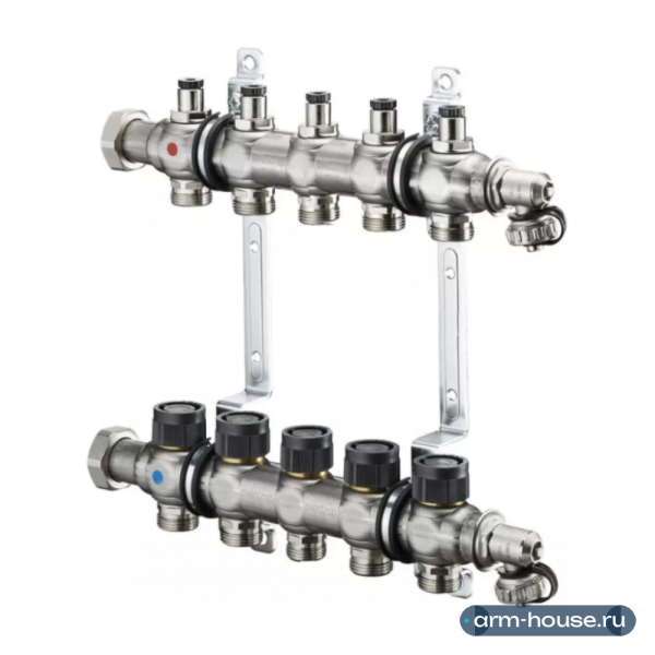 Коллектор Oventrop Multidis SF 1" 5хG 3/4 арт. 1406555(1404555) (пять контуров) с вентильными вставками