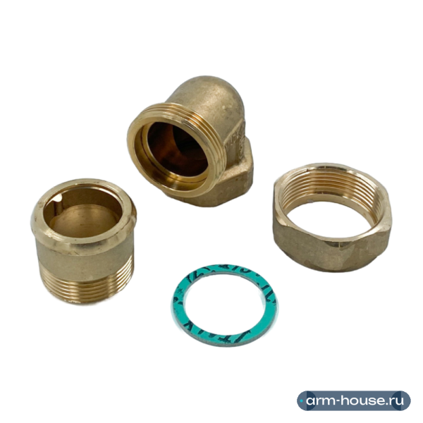 Сгон-американка угловой НВ ELSEN Metalit, 1 1/4", латунь, плоское уплотнение