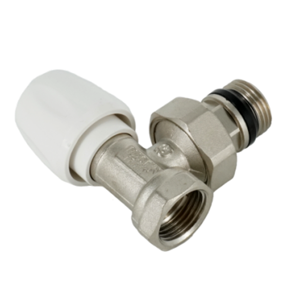 Вентиль ручной угловой ELSEN, 1/2" В - 1/2" Н, латунь никелированная, с уплотнением O-RING