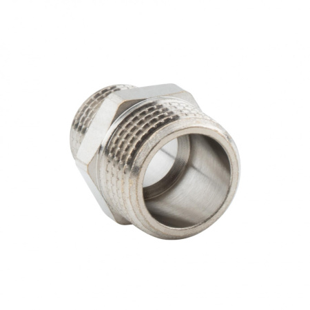 Ниппель переходной 1/2" х 3/8" , НР-НР, никелированный Alato