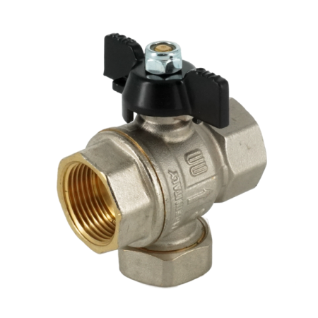 Кран шаровой, ELSEN, с фильтром механической очистки, 3/4", ВВ, PN 30, T°C -от -20 до +100, ручка-бабочка