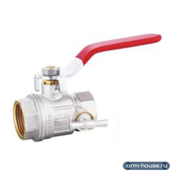 Кран Tecofi шар полнопр с внутр. резьбой 3/4", PN30, рукоятка, корп никелир. латунь, шар латунь, упл. PTFE с дренажным Кран Tecofiом