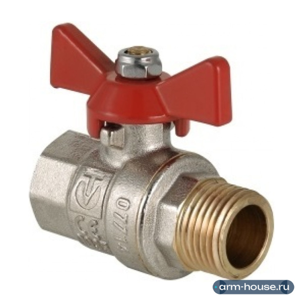 Кран шаровой Valtec Base 1/2" ВР/НР ручка-бабочка (арт. VT.218.N.04)