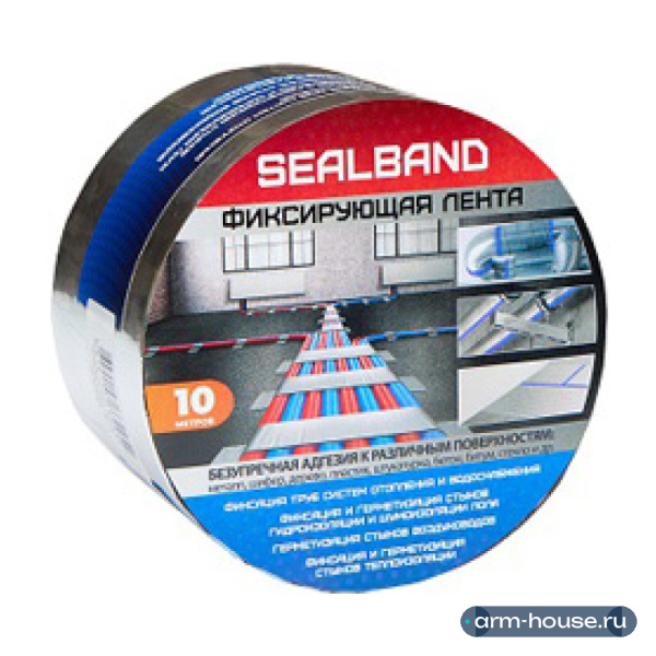 Фиксирующая лента Sealband 100х10000мм, цвет: алюминий