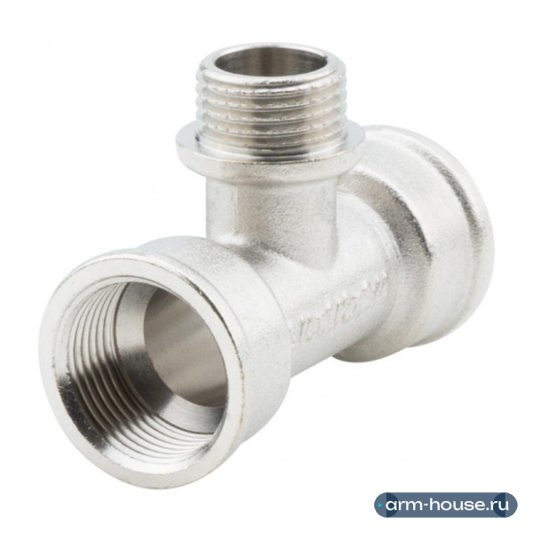 Тройник переходной 3/4" х 1/2" х 3/4" ВР-НР-ВР, никелированный Alato