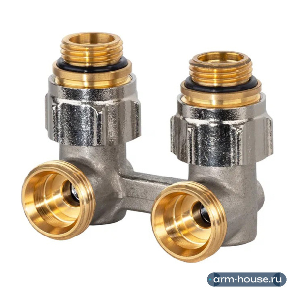 Вентиль угловой Oventrop Multiflex R (ZB), 1/2" НГ x 3/4" НР, латунь никелированная