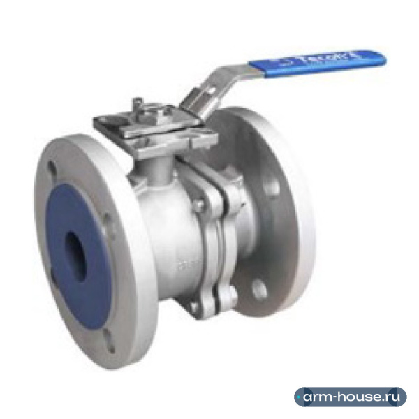 Кран Tecofi шаровой полнопроходной из двух частей, фланцевый, DN80, PN40, ручка, корпус нержавеющая сталь, шар нержавеющая сталь, уплотнение PTFE, фланец ISO5211 под привод