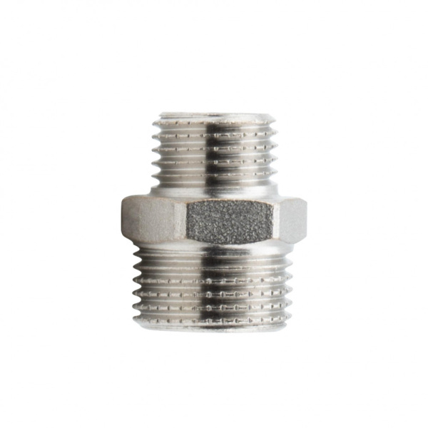 Ниппель переходной 3/8" х 1/4" , НР-НР, никелированный Alato