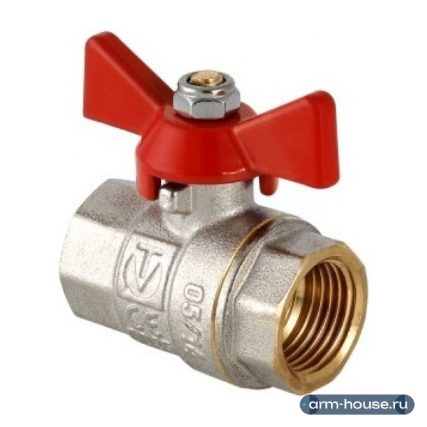 Кран шаровой Valtec Base 1/2" ВР/ВР ручка-бабочка (арт. VT.217.N.04)