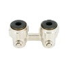 Узел запорно-присоединительный угловой H-образный Oventrop Multiflex F (ZB), 3/4" x 3/4" Н ЕК-НГ ЕК, латунь никелированная, для приборов со встроенным вентилем, мягкое плоское уплотнение