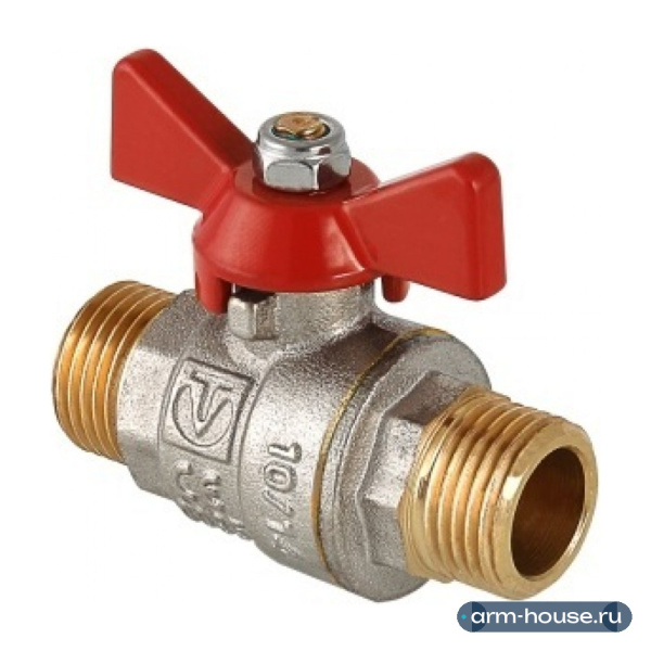 Кран шаровой Valtec Base 1/2" НР/НР ручка-бабочка (арт. VT.219.N.04)