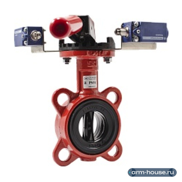 Затвор Adl дисковый поворотный ГРАНВЭЛ ЗПВС-125x1,6-FL(w)-3-125-MN-E с ручкой, Ду125, Ру16, с 2-мя концев. выключ A5401 EMAS, IP65