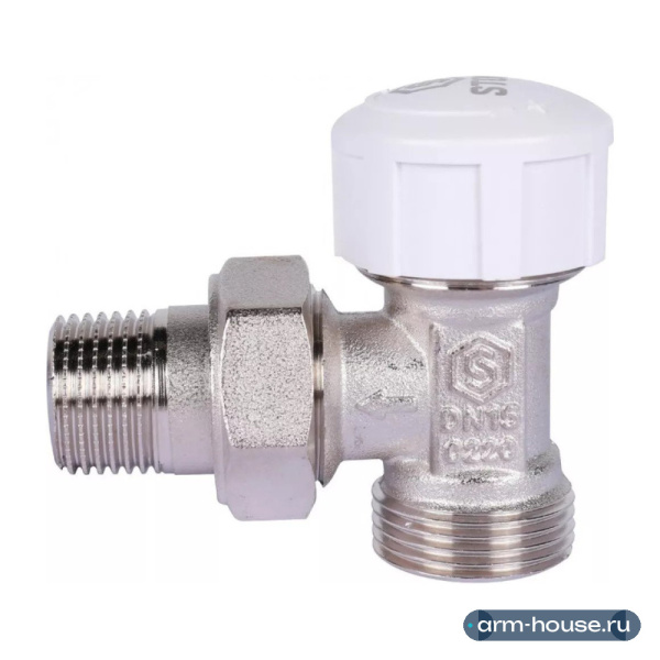 Stout 1/2" х 3/4" ЕК евроконус для радиатора. Клапан угловой