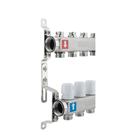 Коллектор Alato 1" x 3/4" x 12-вых для радиаторного отопления (нерж. сталь) 0302-0012