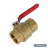 Кран шаровой Oventrop Optibal, Ду40, 1 1/2", из латуни, стойкий к выщилачиванию цинка, полнопроходной, с обеих сторон внутренняя резьба ISO228/1 (резьба соответсвует также Rp по EN 10226-1), маховик: рукоятка рычажная из оцинкованной стали в пластмассовой