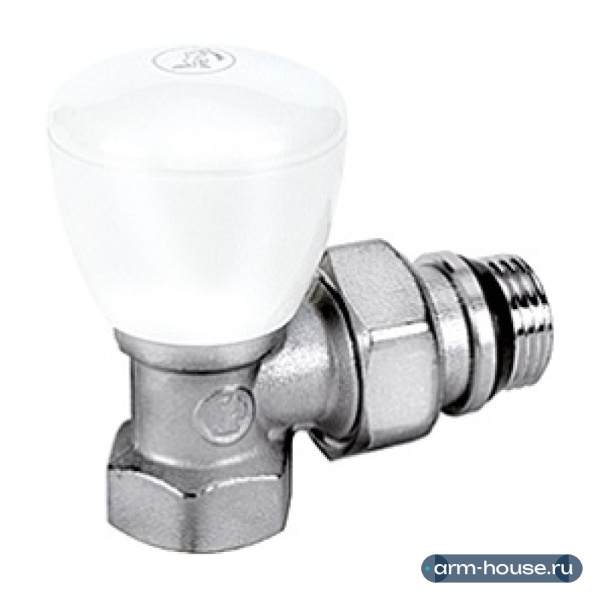 Клапан ручной угловой Giacomini R5TG, 3/4" ВН, латунь хромированная, отвод с герметичной прокладкой