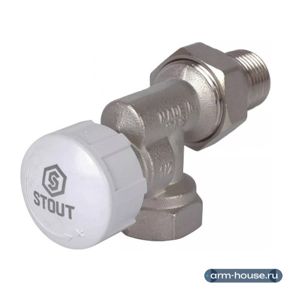 Термостатический клапан осевой Stout 1/2" для радиатора