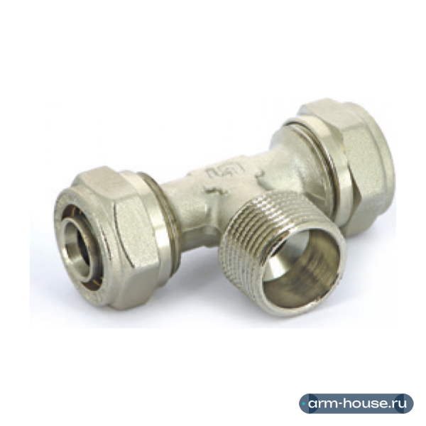 Тройник обжимной Uni-Fitt 20х1/2"x20 НР для металлопластиковых труб фитинг