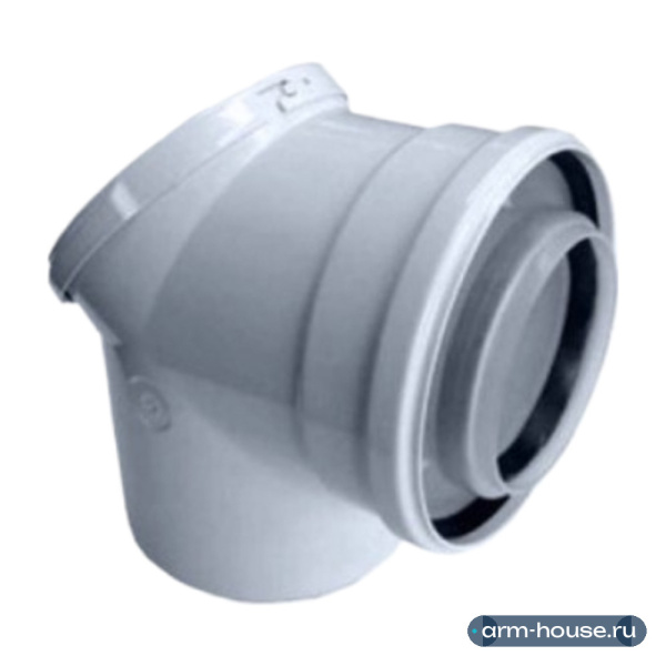 Отвод Buderus концентрический FC-CER80-87, DN80/125, 87°, со смотровым люком
