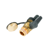 Кран шаровой, Oventrop, Optiflex KFE, DN-15, 1/2", Н, ручка-с ограничителем, латунь, со штуцером для шланга (мягкое уплотнение) и колпачком