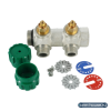 Коллектор модульный ELSEN 3/4"х1/2" HP, 2 контура, с вентилями 90°, латунь TIN