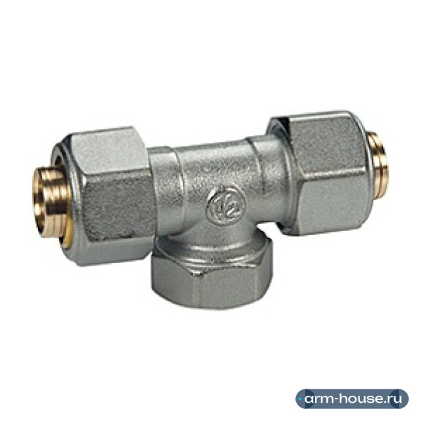 Тройник с внутренней резьбой Giacomini R569AM, 20x2 x 3/4" (В) x 20x2, латунь