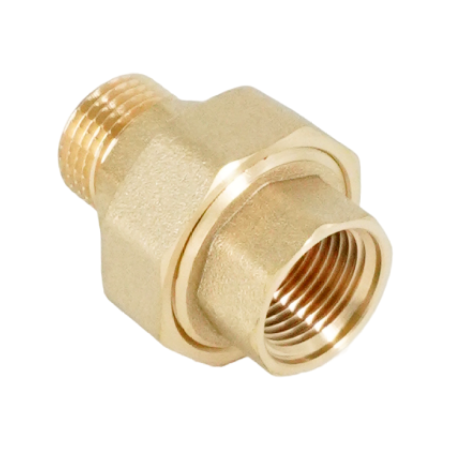 Сгон-американка прямой НВ ELSEN Metalit, 1/2", латунь, плоское уплотнение