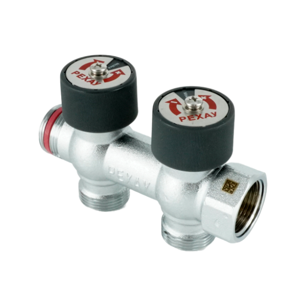 Коллектор распределительный Rehau RAUTITAN G 3/4"х3/4" EK, 2 отвода, с регулировкой