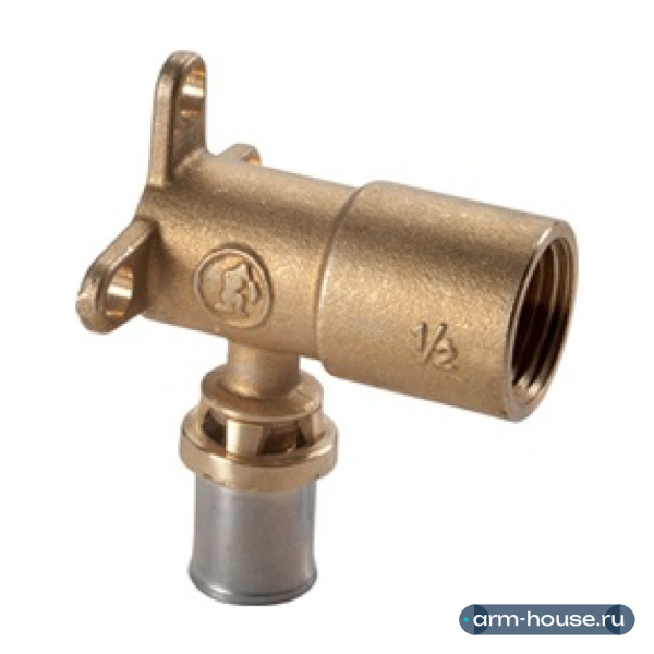 Угольник настенный 90° Giacomini RM139, 1/2" (В) x 16x2, латунь, с кронштейном