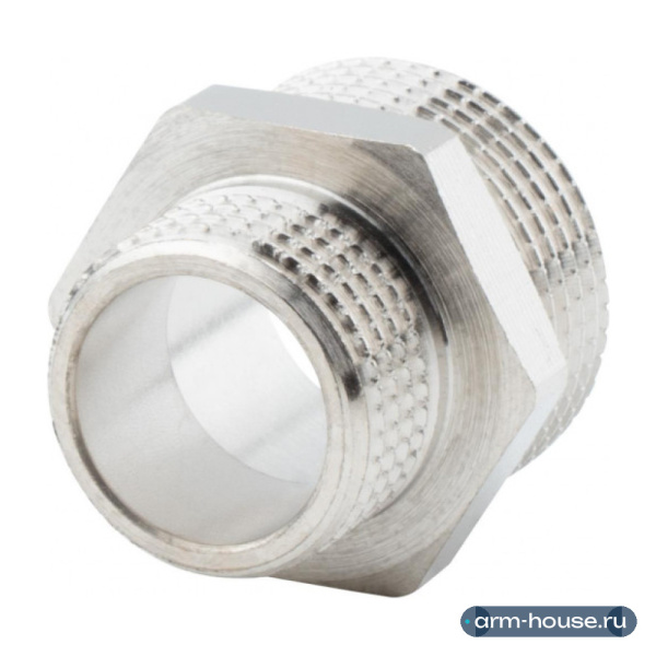 Ниппель переходной 3/4" х 1/2" , НР-НР, никелированный Alato