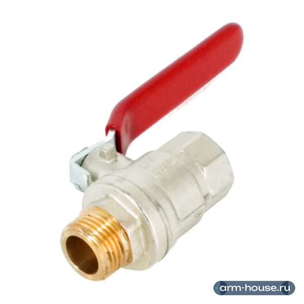 Кран шаровой, Oventrop, Optibal, полнопроходной, DN-15, 1/2", НВ, PN, бар-16, ручка-рычаг из оцинкованной стали, латунь, никелированный
