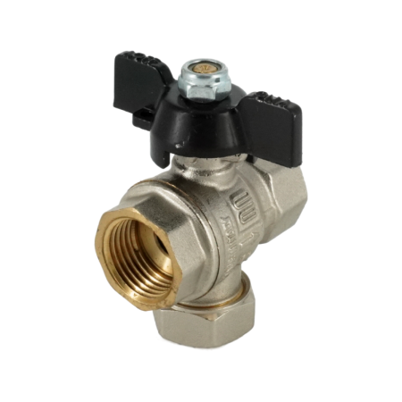 Кран шаровой, ELSEN, с фильтром механической очистки, 1/2", ВВ, PN 30, T°C -от -20 до +100, ручка-бабочка