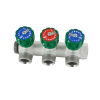 Коллектор модульный ELSEN 3/4"х3/4" EK, 3 контура, с вентилями 90°, латунь TIN