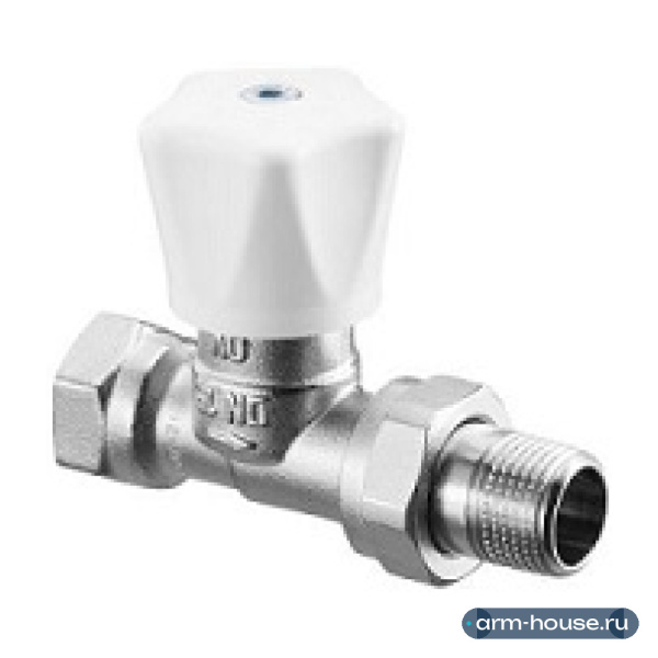 Вентиль ручной проходной Oventrop HRV, 1/2" (DN 15), латунь, цвет белый