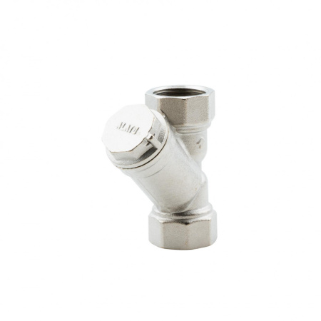 Фильтр косой 1/2" ВР-ВР, сетчатый, латунный, никелированный