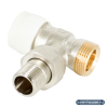 Вентиль термостатический угловой Oventrop Серия AV9, 3/4" x 1/2" Н ЕК-Н (DN 15), латунь никелированная, плавная преднастройка